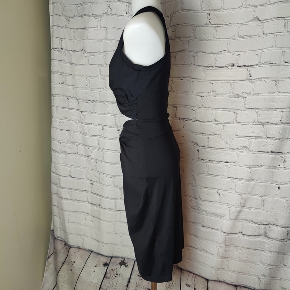 Susana Monaco Black Wrap Cut Out Bodycon Dress Stretchy NWT Size Small - Picture 8 of 13